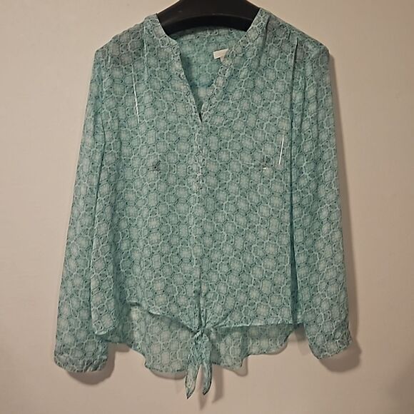 CHICO'S SHEER BLOUSE 4 - Picture 1 of 6